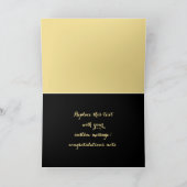 Elegant Faux Gold Black Gefeliciteerd Kaart (Binnen)