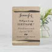 Elegant Faux Gold & Black Paint Strokes Kaart (Staand voorkant)