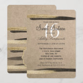 Elegant Faux Gold & Black Paint Strokes Kaart (Voorkant / Achterkant)