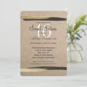 Elegant Faux Gold & Black Paint Strokes Kaart (Staand voorkant)