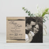 Elegant Faux Gold & Black Paint Strokes Save The Date (Staand voorkant)