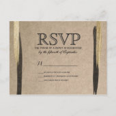 Elegant Faux Gold & Black Paint Strokes Uitnodiging Briefkaart (Voorkant)