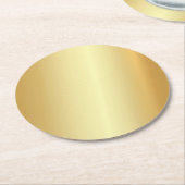 Elegant Faux Gold Blank Moderne Sjabloon Ronde Kartonnen Onderzetter (Gebogen)