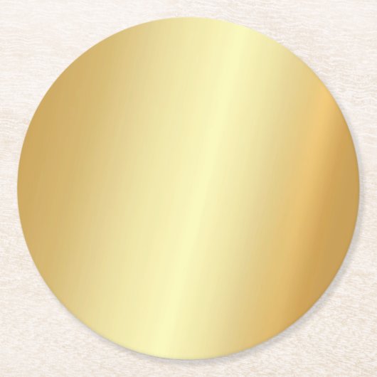 Elegant Faux Gold Blank Moderne Sjabloon Ronde Kartonnen Onderzetter (Voorkant)