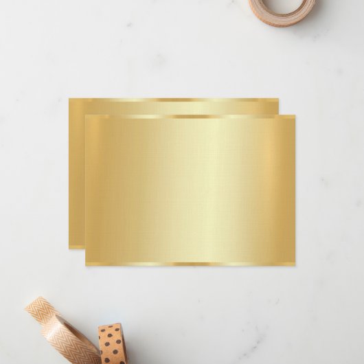 Elegant Faux Gold Blank Sjabloon Luxe Linnen (Voorkant / Achterkant in situ)