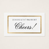 Elegant Faux Gold Border Drink Ticket Visitekaartje (Achterkant)