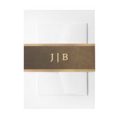 Elegant Faux Gold Border Wedding Monogram Uitnodigingen Wikkel (Voorkant Voorbeeld)