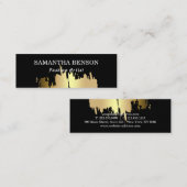 Elegant Faux Gold Borhed Vertical Mini Visitekaartje (Voorkant / Achterkant)