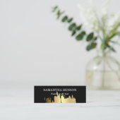 Elegant Faux Gold Borhed Vertical Mini Visitekaartje (Staand voorkant)