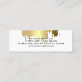 Elegant Faux Gold Borhed Vertical Mini Visitekaartje (Achterkant)