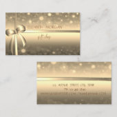 Elegant Faux Gold Bow Visitekaartje (Voorkant / Achterkant)