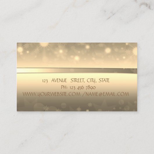 Elegant Faux Gold Bow Visitekaartje (Achterkant)