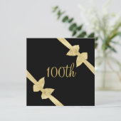 Elegant Faux Gold Bows 100e verjaardag Kaart (Staand voorkant)