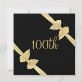 Elegant Faux Gold Bows 100e verjaardag Kaart (Voorkant)