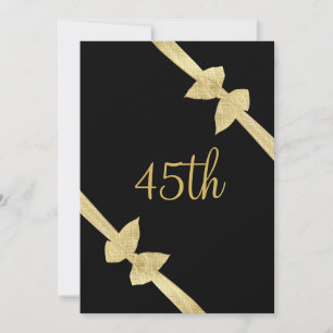 Elegant Faux Gold Bows 45th Birthday Kaart