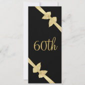 Elegant Faux Gold Bows 60th Birthday Kaart (Voorkant)