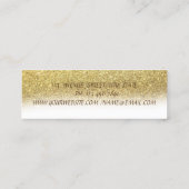 Elegant Faux Gold Brush Stroke, Glitter Mini Visitekaartje (Achterkant)
