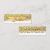 Elegant Faux Gold Brush Stroke, Glitter Mini Visitekaartje (Voorkant / Achterkant)
