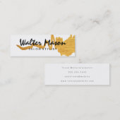 Elegant Faux Gold Brushed Texture Mini Visitekaartje (Voorkant / Achterkant)