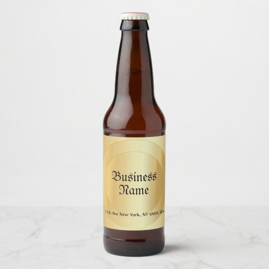 Elegant Faux Gold Calligraphed Script Sjabloon Bier Etiket (Voorkant)