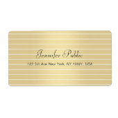 Elegant Faux Gold Calligraphy Script Modern Trendy Etiket (Voorkant)