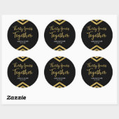 Elegant Faux Gold Chevron 30e bruiloft Jubileum Ronde Sticker (Vel)