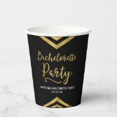 Elegant Faux Gold Chevron Bachelorette Party Papieren Bekers (Voorkant)