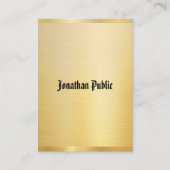 Elegant Faux Gold Classic American Text  Visitekaartje (Voorkant)