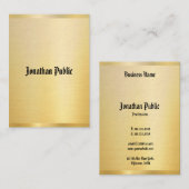 Elegant Faux Gold Classic American Text  Visitekaartje (Voorkant / Achterkant)