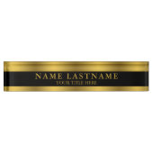 Elegant Faux Gold Classic Name Title Black Naambordje (Voorkant)