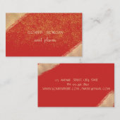 Elegant Faux Gold Confetti, rood Visitekaartje (Voorkant / Achterkant)