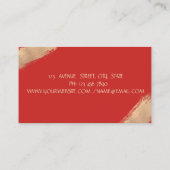 Elegant Faux Gold Confetti, rood Visitekaartje (Achterkant)
