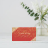 Elegant Faux Gold Confetti, rood Visitekaartje (Staand voorkant)