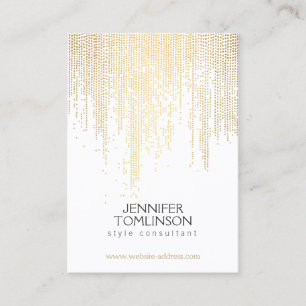 Elegant Faux Gold Confetti Stippen op witte grote  Visitekaartje