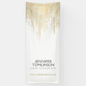 Elegant Faux Gold Confetti Stippen Patroon Spandoek (Verticaal)