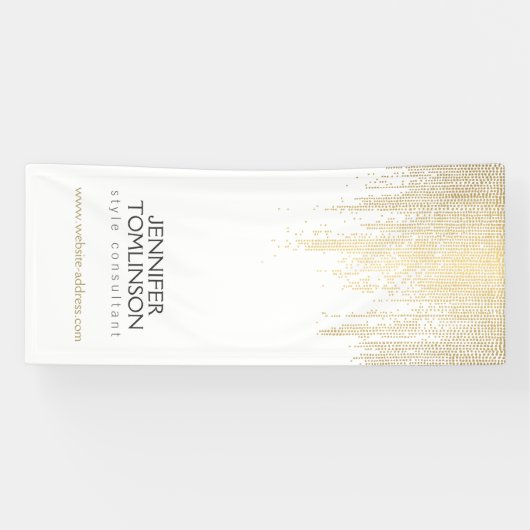 Elegant Faux Gold Confetti Stippen Patroon Spandoek (Horizontaal)