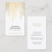 Elegant Faux Gold Confetti Stippen Patroon Visitekaartje (Voorkant / Achterkant)