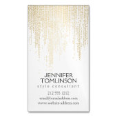 Elegant Faux Gold Confetti Stippen Patroon Visitekaartje Magneet (Voorkant Verticaal)
