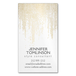 Elegant Faux Gold Confetti Stippen Patroon Visitekaartje Magneet