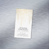 Elegant Faux Gold Confetti Stippen Patroon Visitekaartje Magneet (Voorbeeld)
