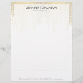 Elegant Faux Gold Confetti Stippen Patroon Zwart I Briefhoofd
