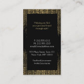 Elegant Faux Gold Confetti Stippen Patroon Zwart I Visitekaartje (Achterkant)
