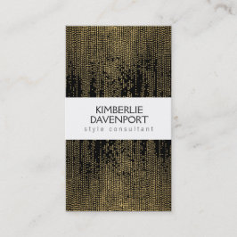 Elegant Faux Gold Confetti Stippen Patroon Zwart I Visitekaartje