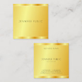 Elegant Faux Gold Custom Modern Professional Vierkante Visitekaartje (Voorkant / Achterkant)
