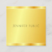 Elegant Faux Gold Custom Modern Professional Vierkante Visitekaartje (Voorkant)