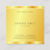Elegant Faux Gold Custom Modern Professional Vierkante Visitekaartje (Achterkant)