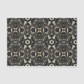 Elegant  Faux Gold Damask op zwarte pagina Tissuepapier (Voorkant)