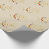 Elegant Faux Gold Dankbaar Thanksgiving Monogram Cadeaupapier (Hoek)