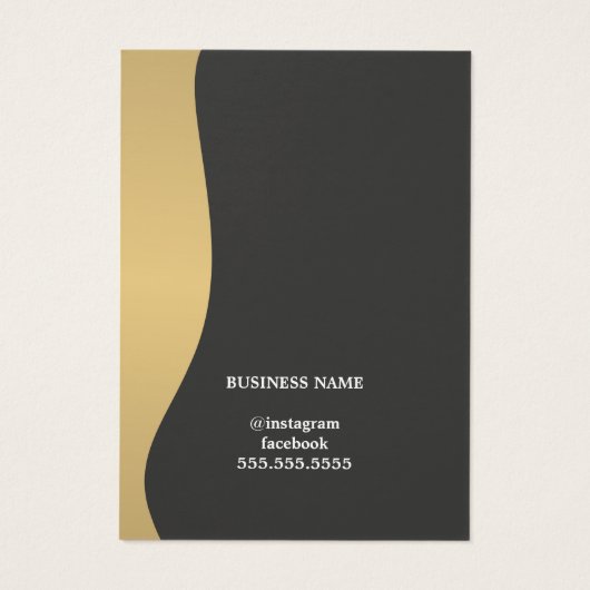 Elegant Faux Gold Dark Grey Earring Kaart (Achterkant)