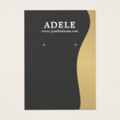 Elegant Faux Gold Dark Grey Earring Kaart (Voorkant)